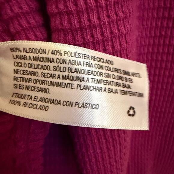 Knox Rose Fuchsia Pink Waffle Knit Long Sleeve Thermal Top XXL Layering Comfy - Picture 4 of 8